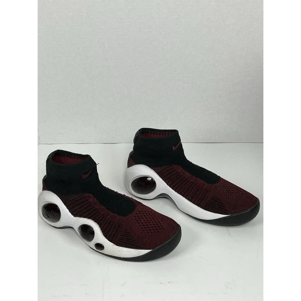 Nike Flight Bonafide Team Varsity Red Size 7Y M Womens 8.5 Fly Knit Bug Eyed EUC
